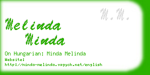 melinda minda business card
